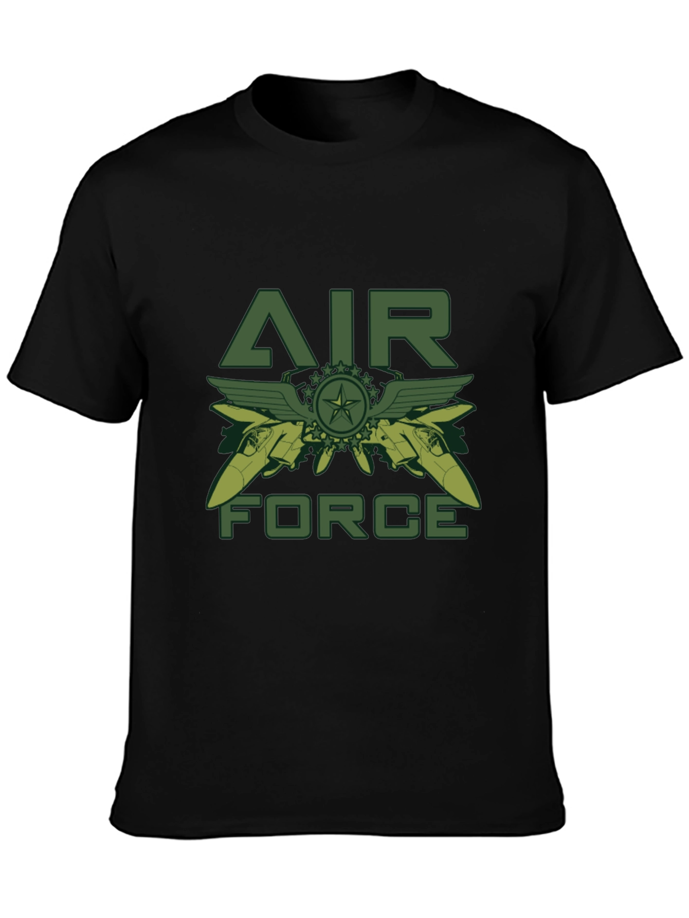 Air Force Graphic Print Black T-Shirt