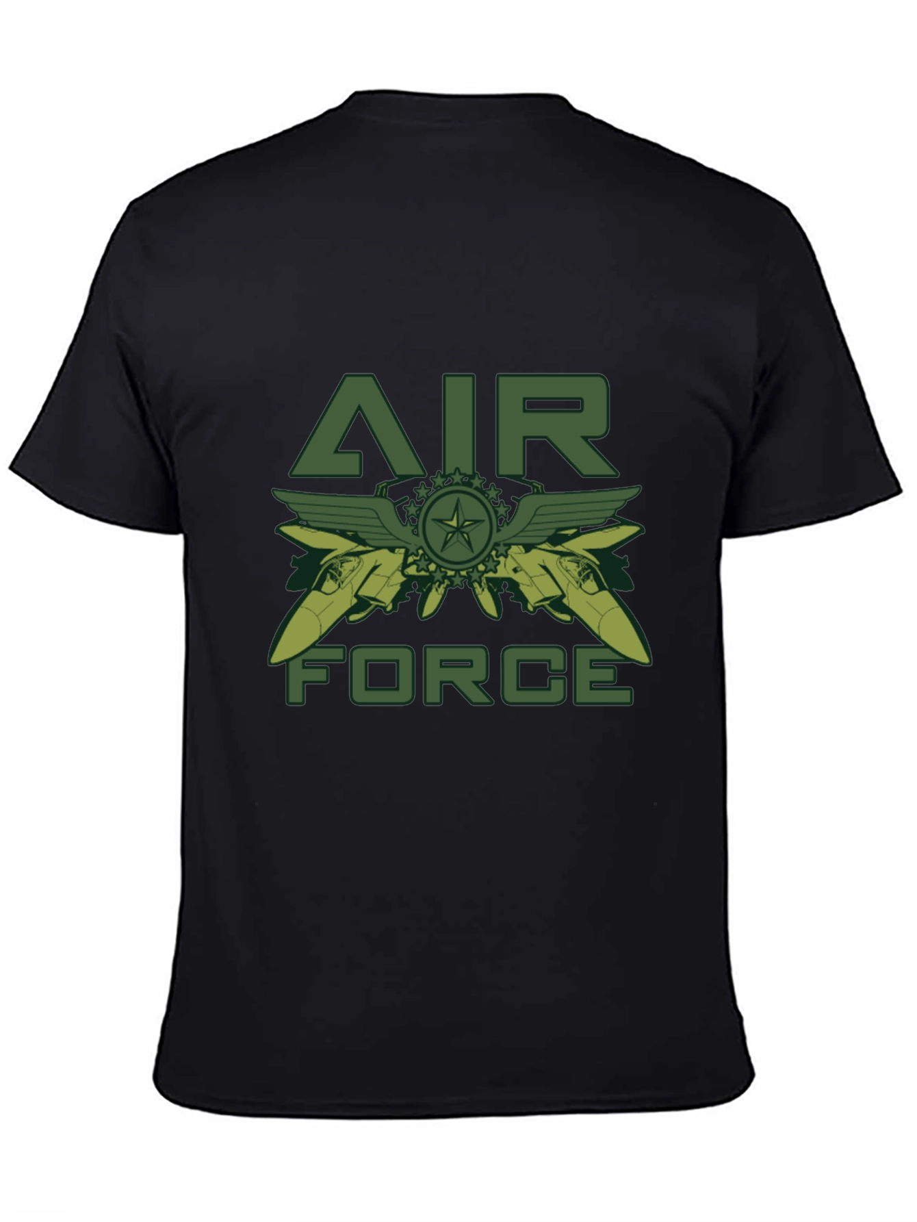 Air Force Graphic Print Black T-Shirt