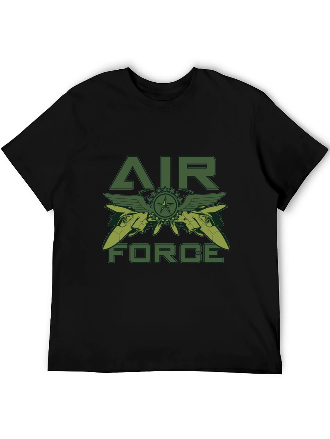 Air Force Graphic Print Black T-Shirt