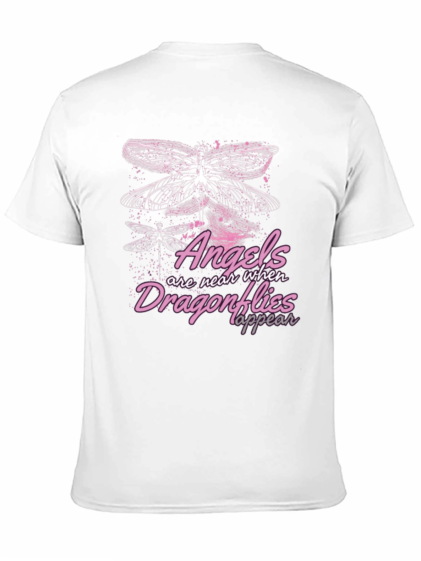 Angels & Dragonflies Graphic T-Shirt - Black