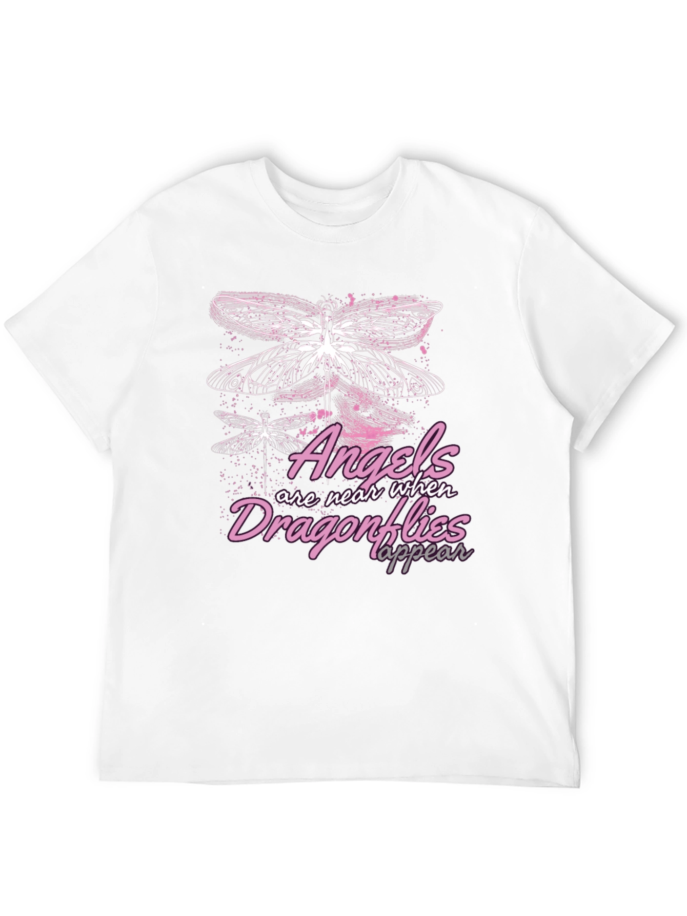 Angels & Dragonflies Graphic T-Shirt - Black