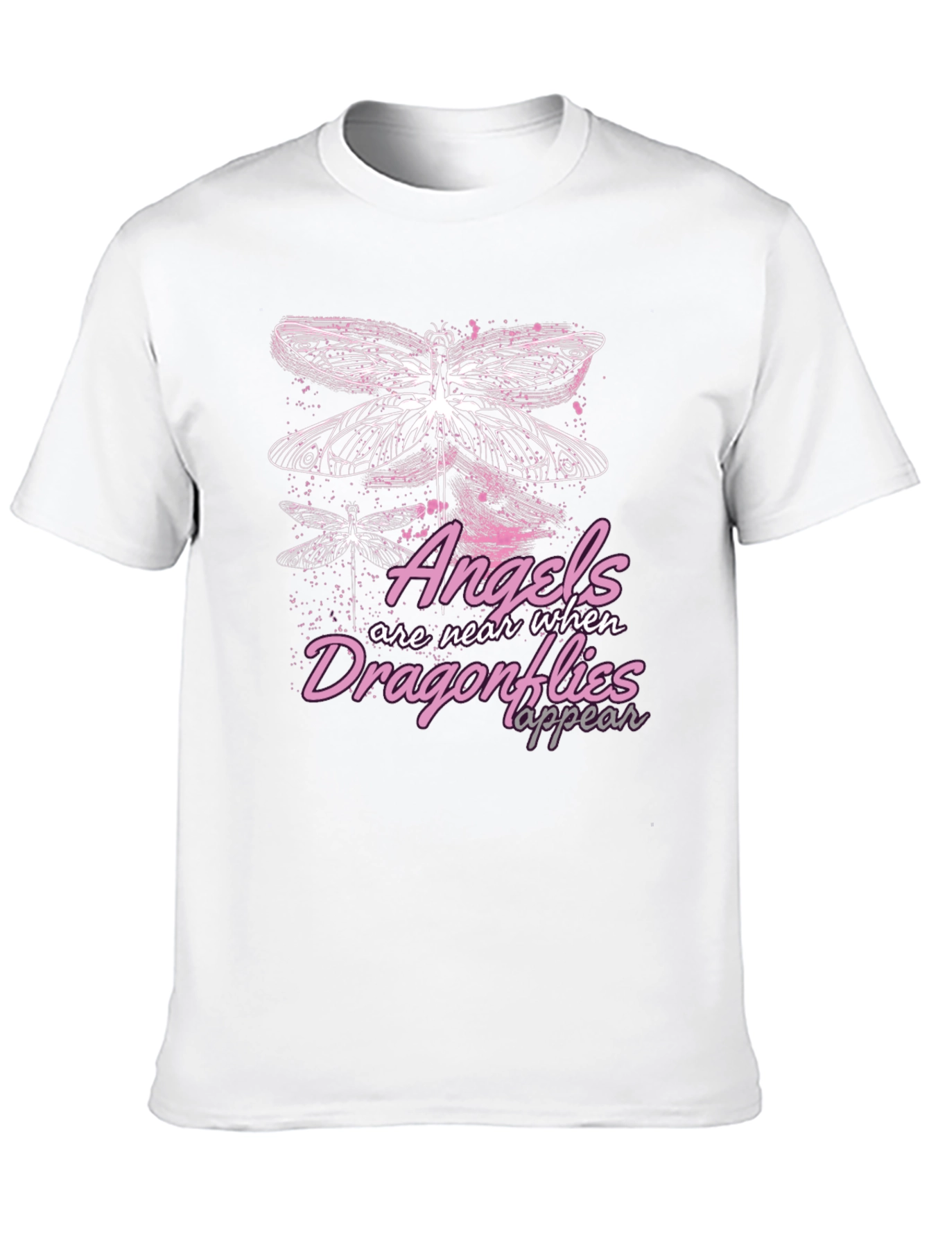 Angels & Dragonflies Graphic T-Shirt - Black