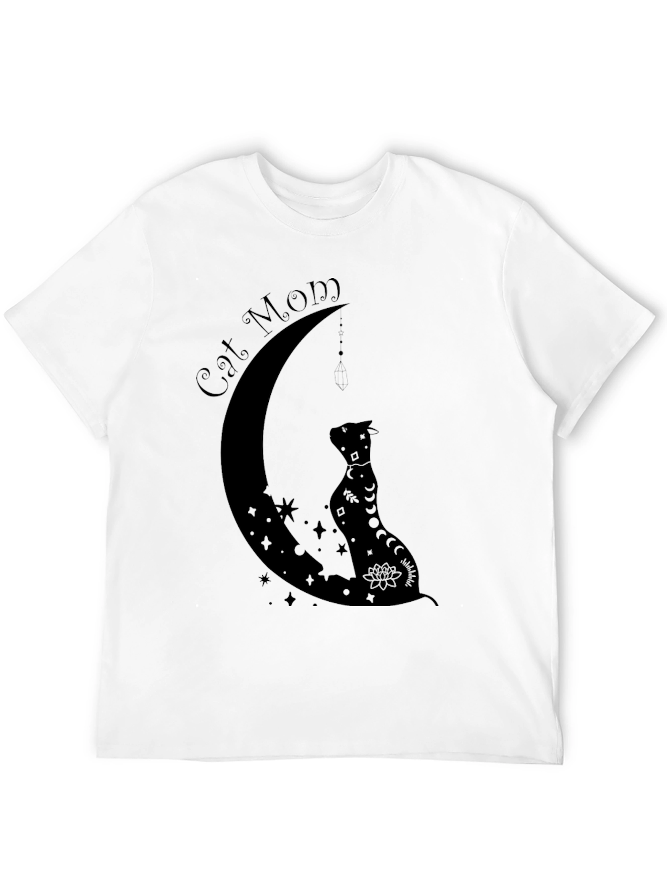 Cat Mom Moon Graphic T-Shirt