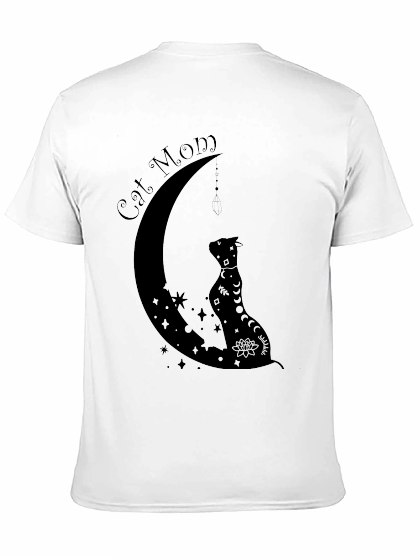 Cat Mom Moon Graphic T-Shirt