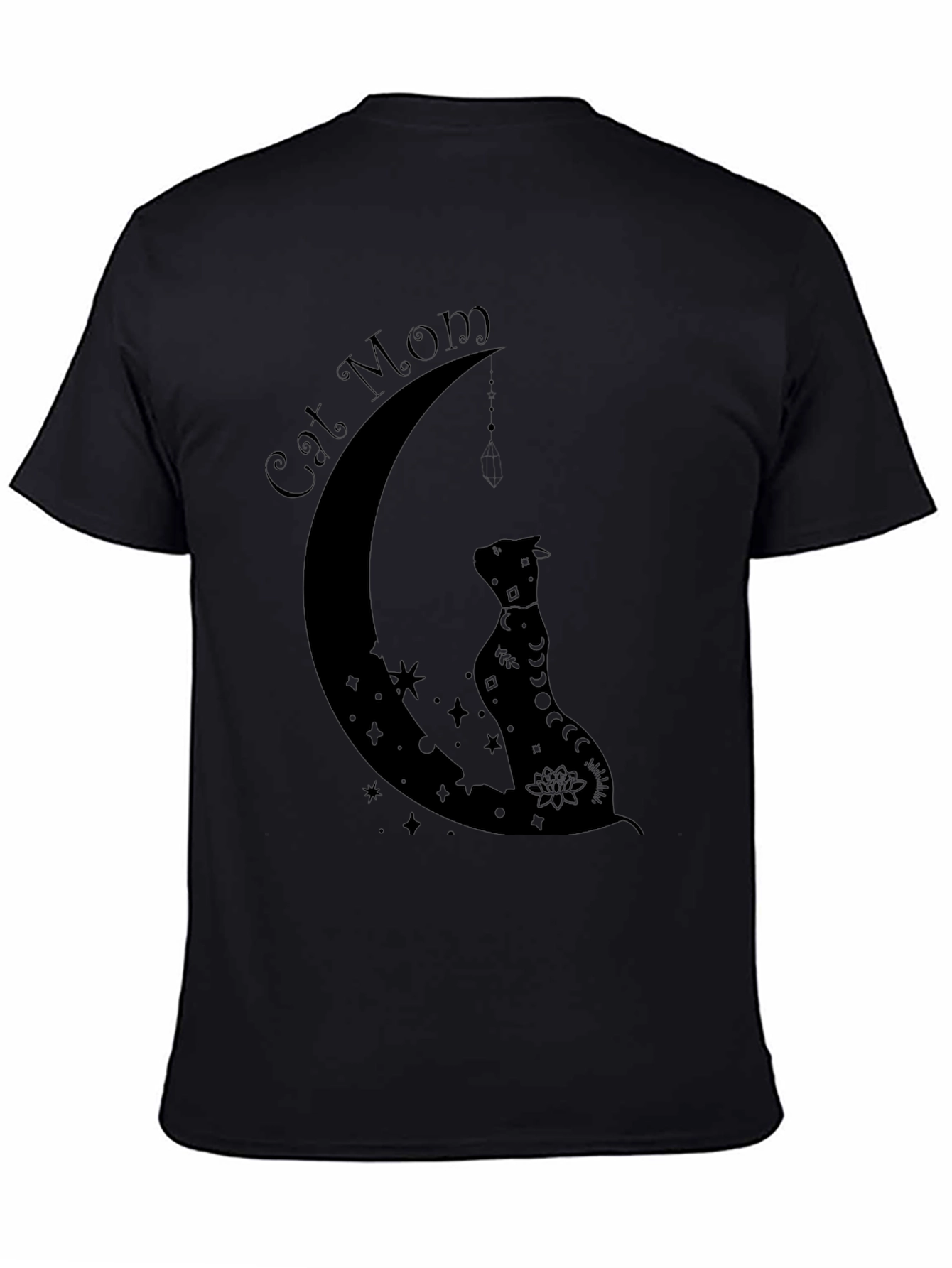 Cat Mom Moon Graphic T-Shirt