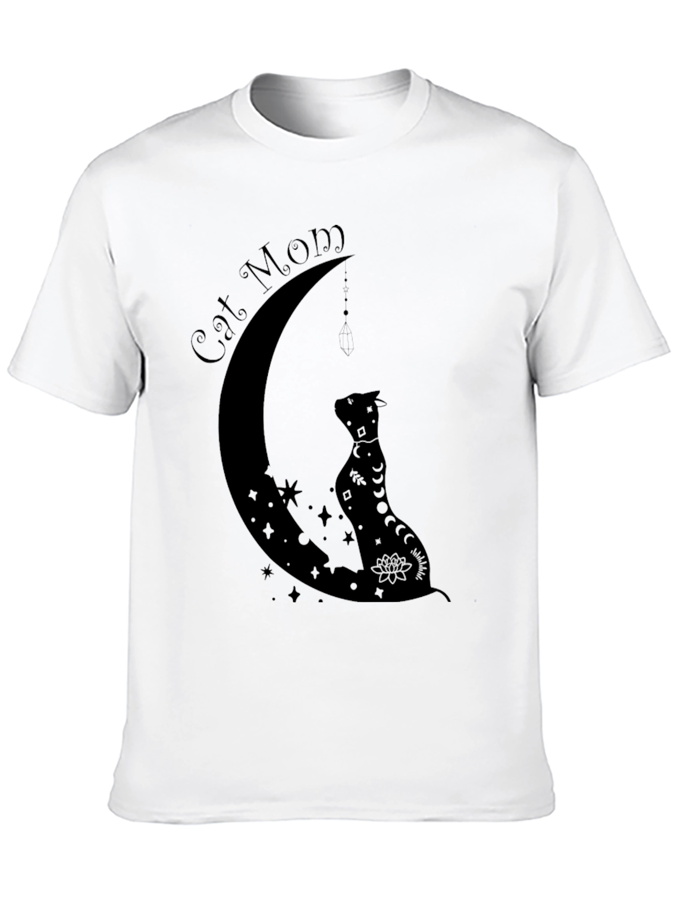 Cat Mom Moon Graphic T-Shirt