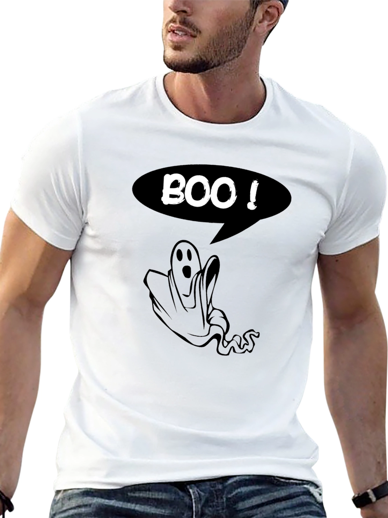 Boo! Ghost Graphic Black T-Shirt