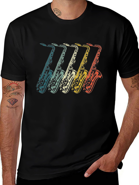 Retro Saxophone Graphic Tee - Vintage Music T-Shirt