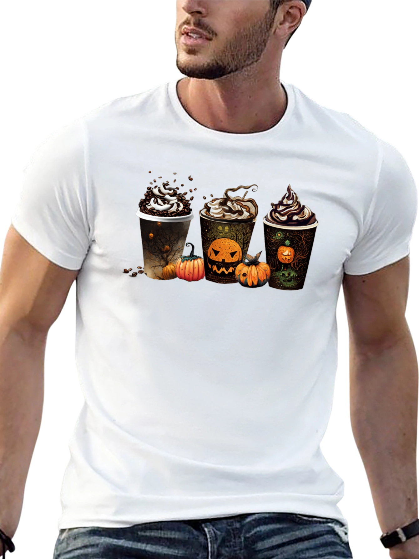 Halloween Coffee Black T-Shirt