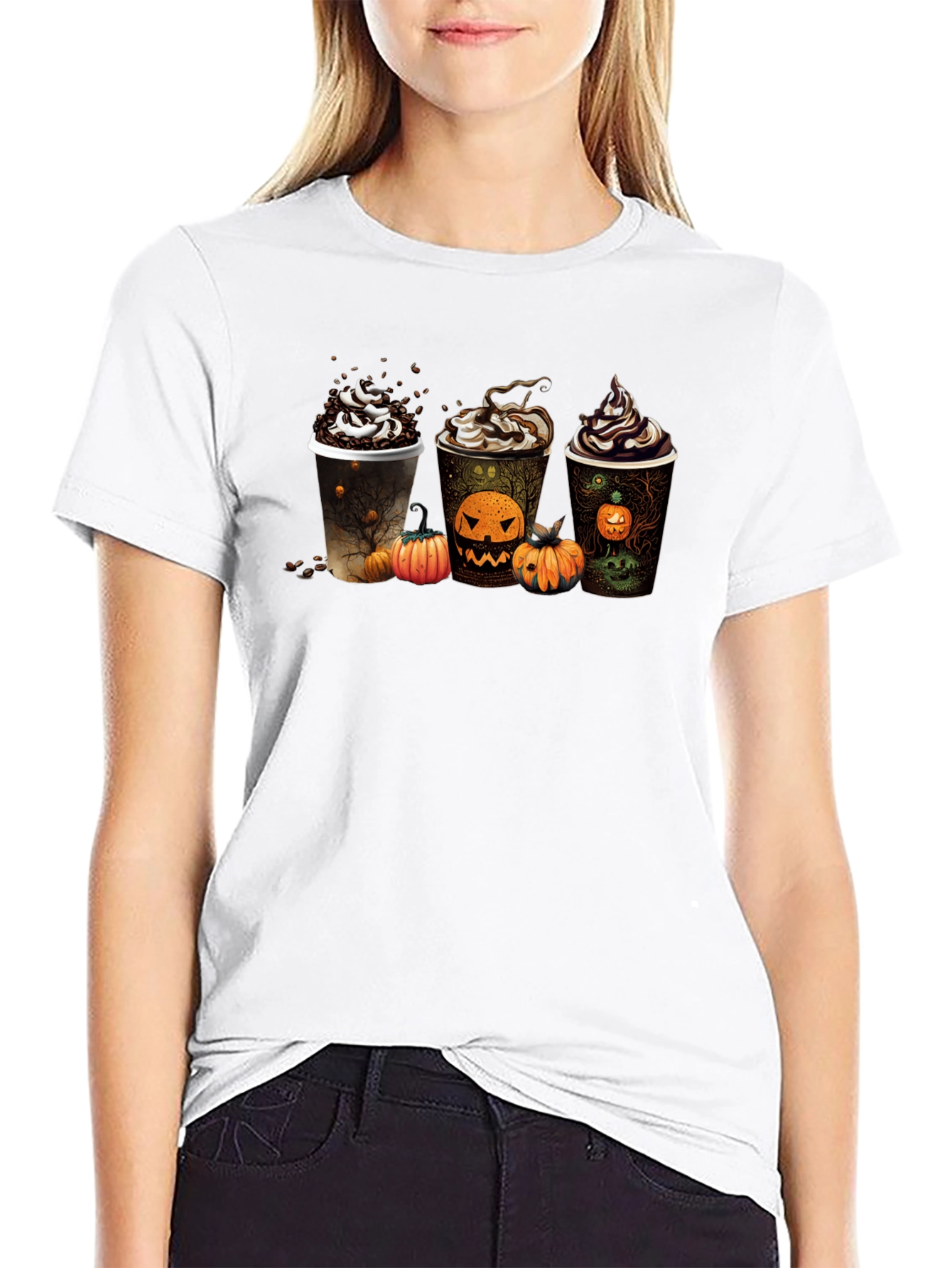 Halloween Coffee Black T-Shirt
