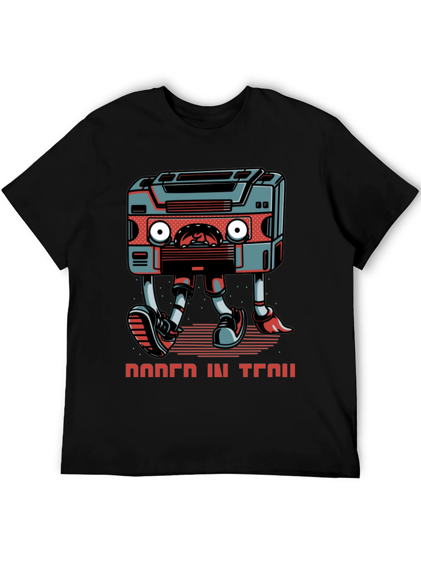 Retro Cassette Player Walking Graphic Tee
