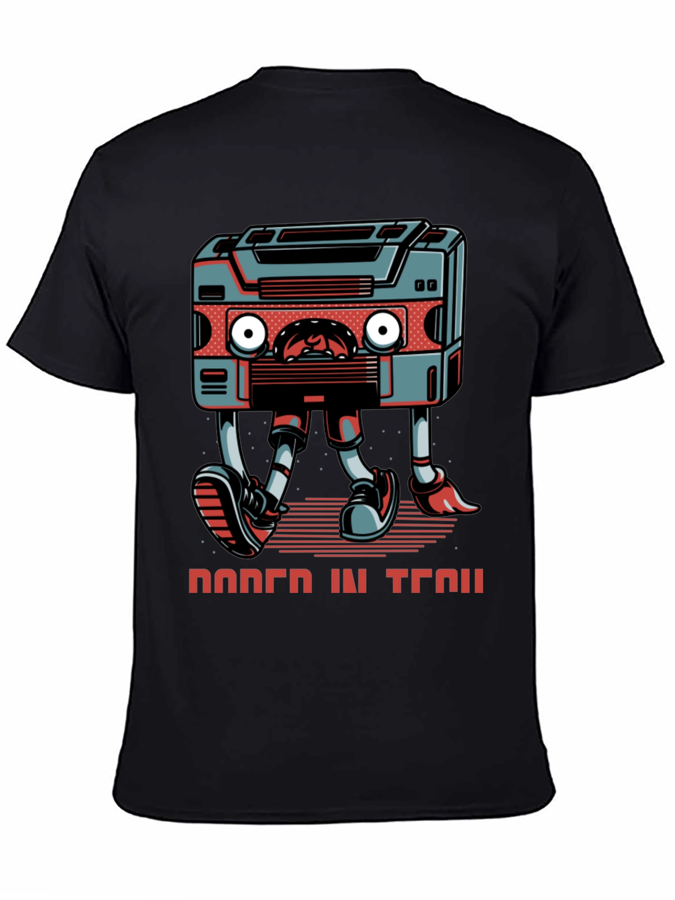 Retro Cassette Player Walking Graphic Tee