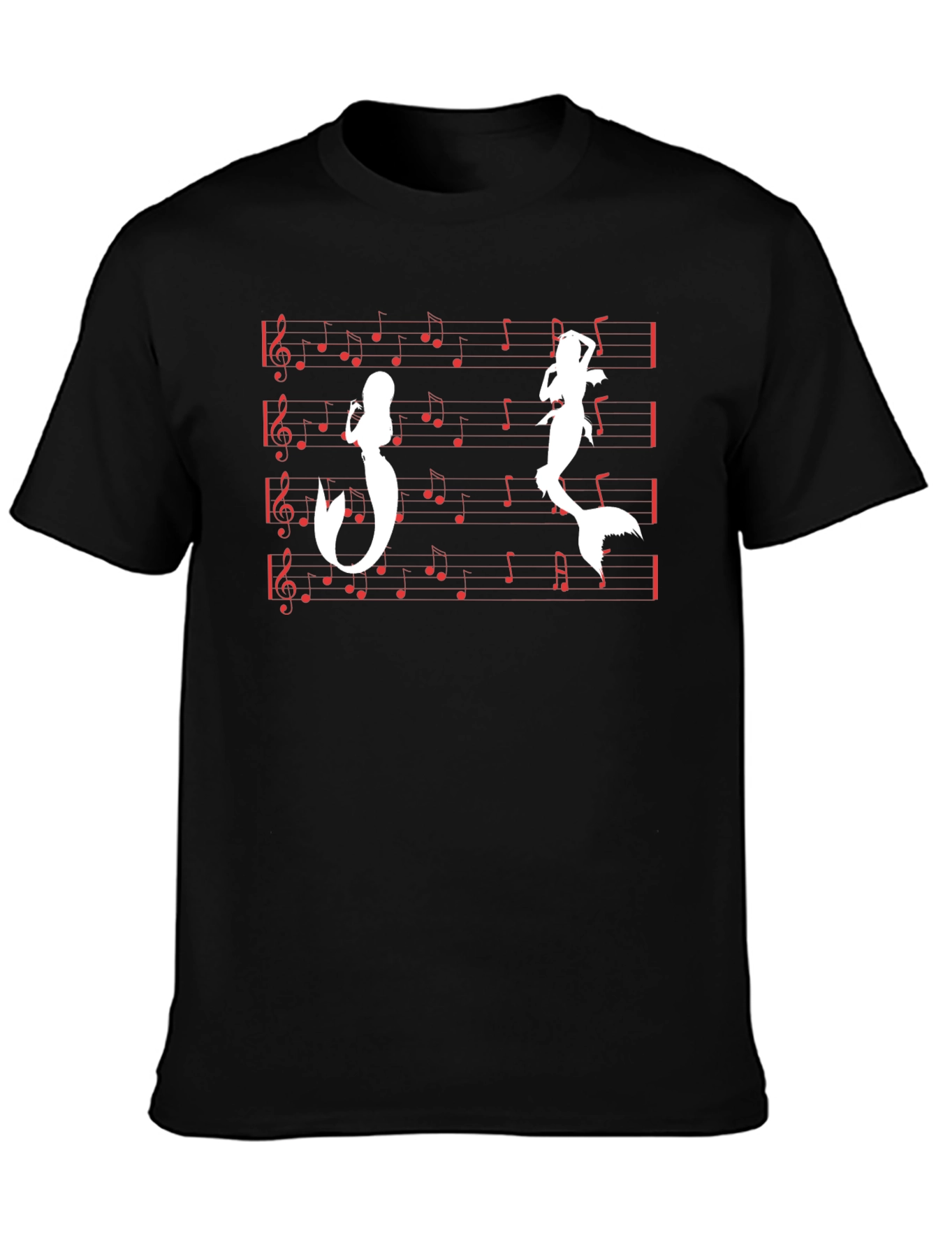 Mermaid Music T-Shirt - Black Cotton Tee