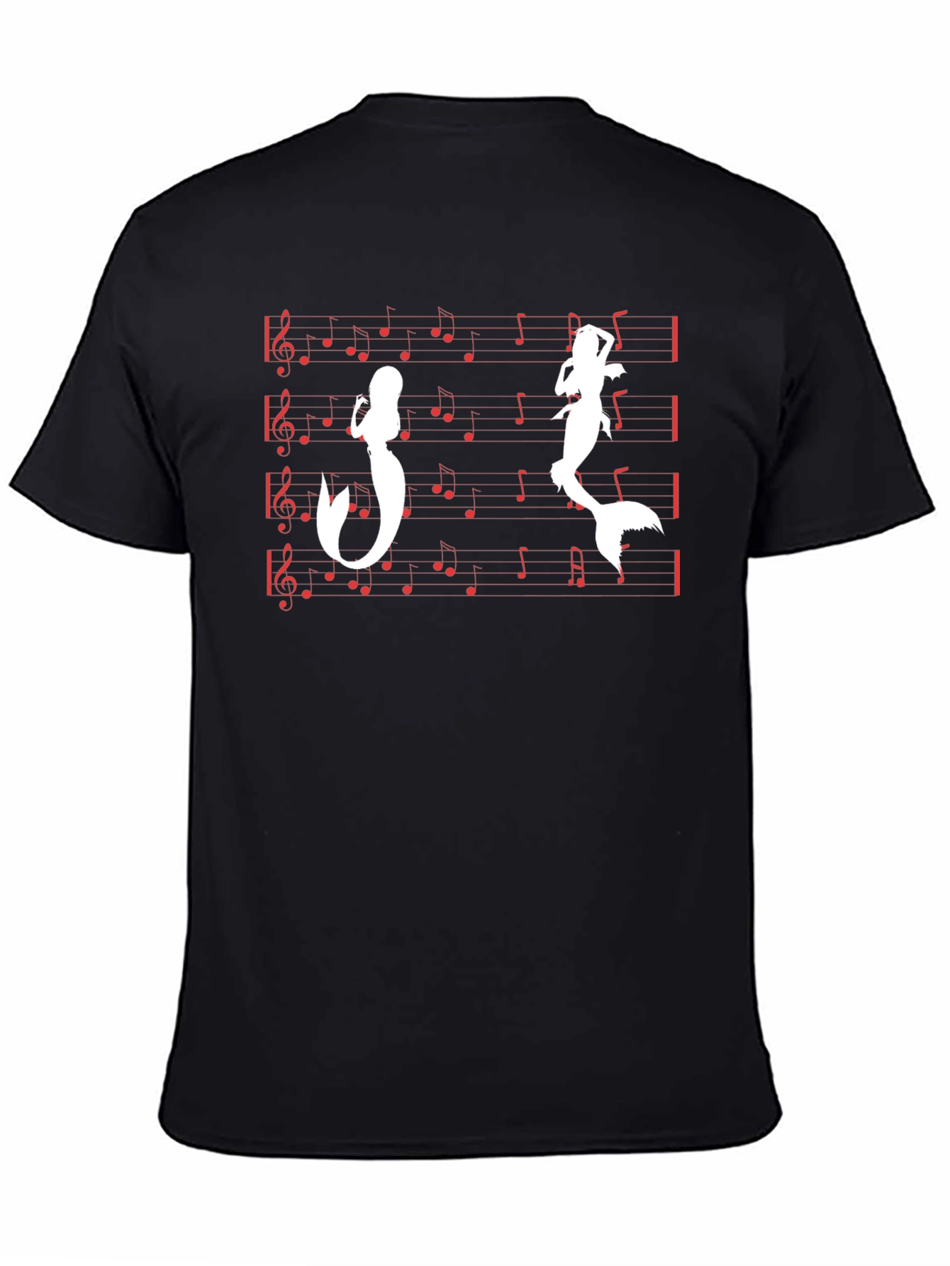 Mermaid Music T-Shirt - Black Cotton Tee