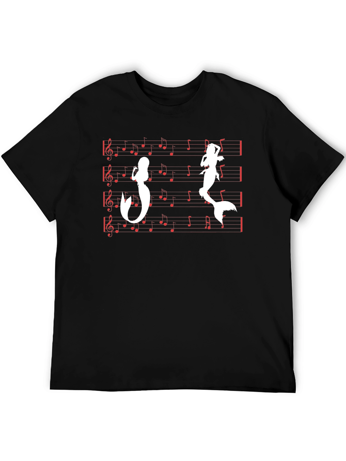 Mermaid Music T-Shirt - Black Cotton Tee