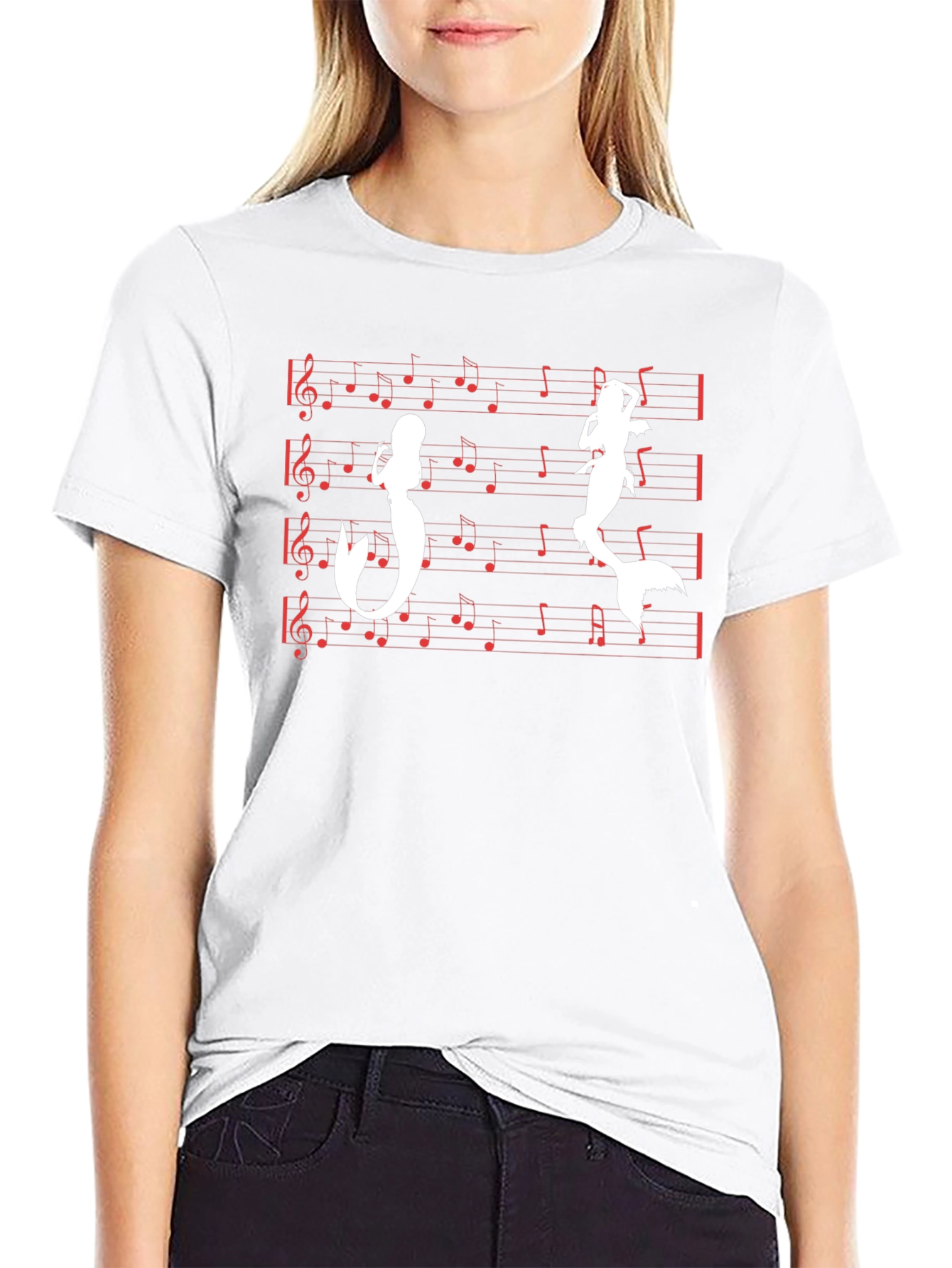 Mermaid Music T-Shirt - Black Cotton Tee