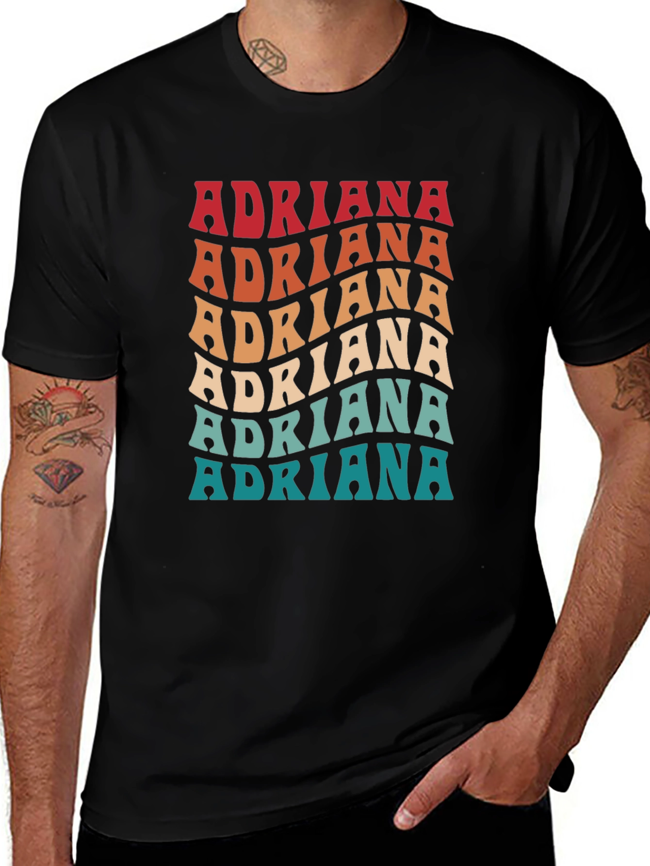 Retro Adriana Name T-Shirt - Personalized Gift