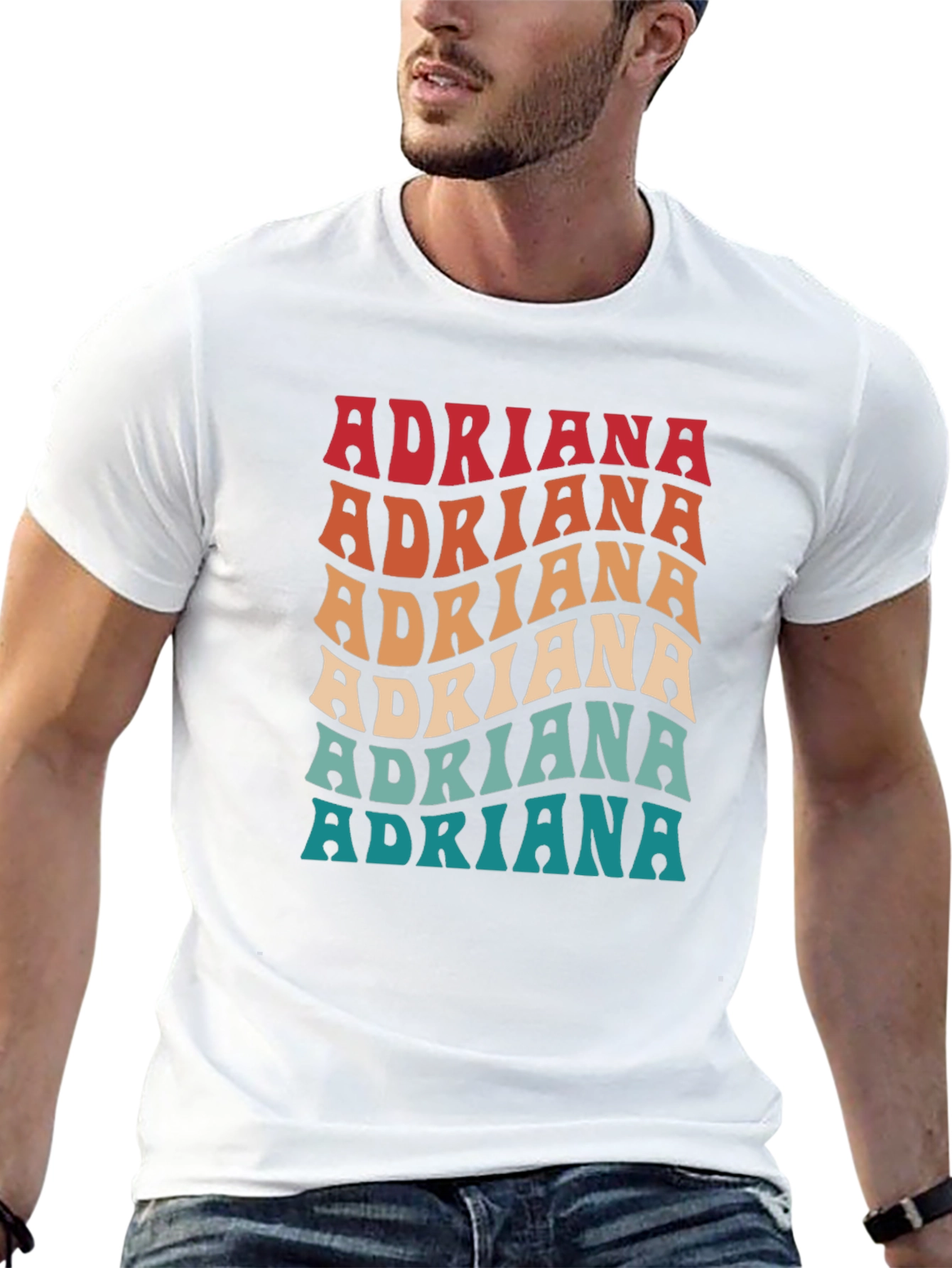 Retro Adriana Name T-Shirt - Personalized Gift