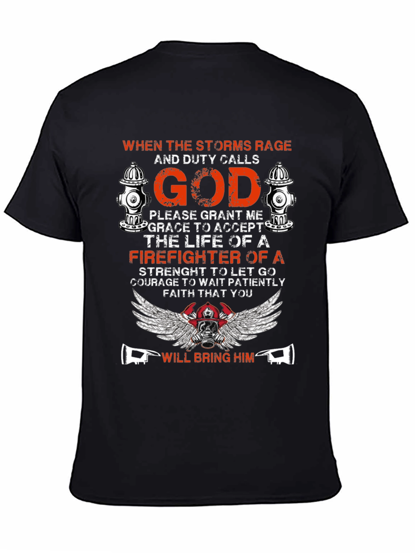 Firefighter God Graphic T-Shirt