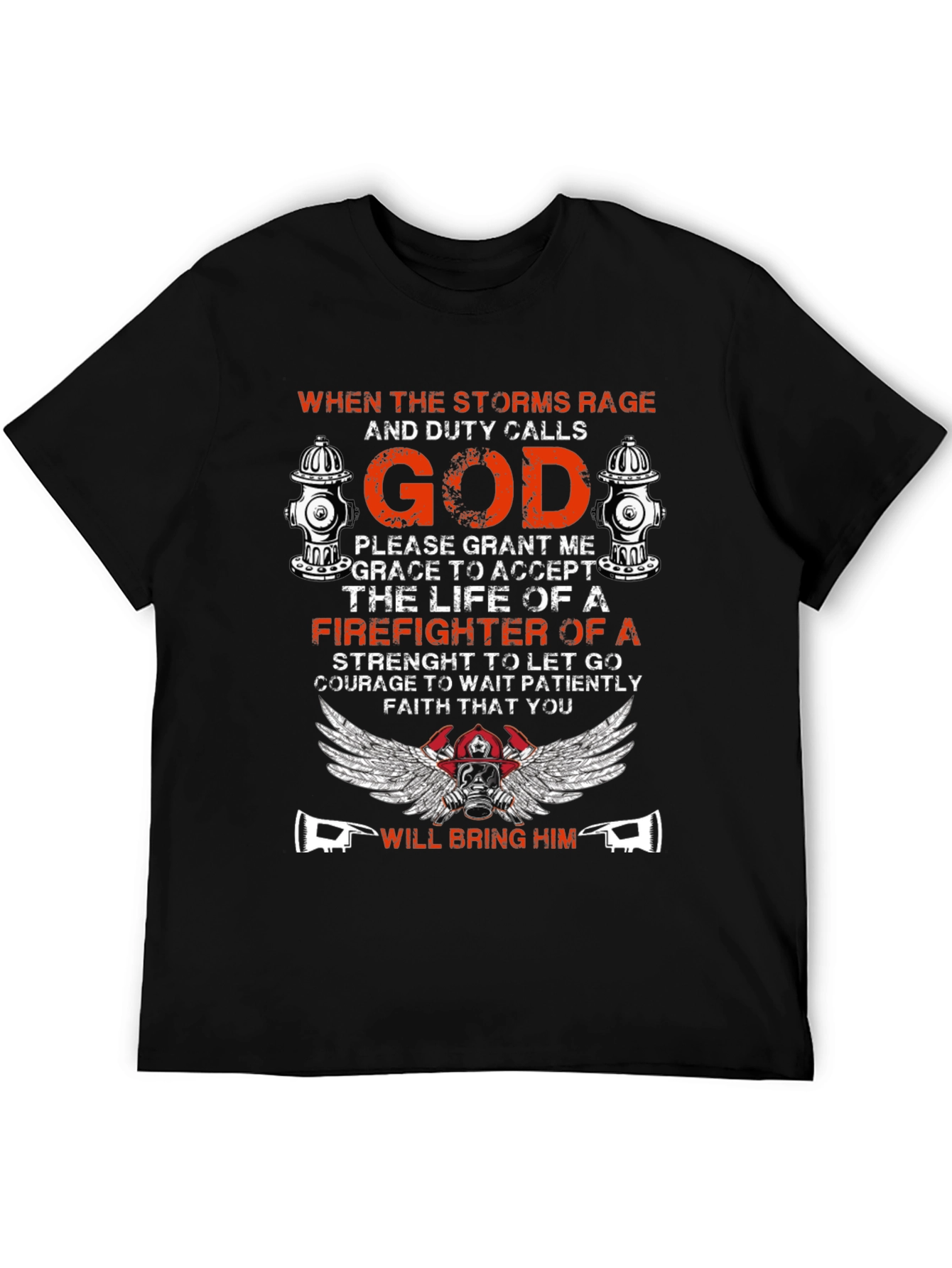 Firefighter God Graphic T-Shirt