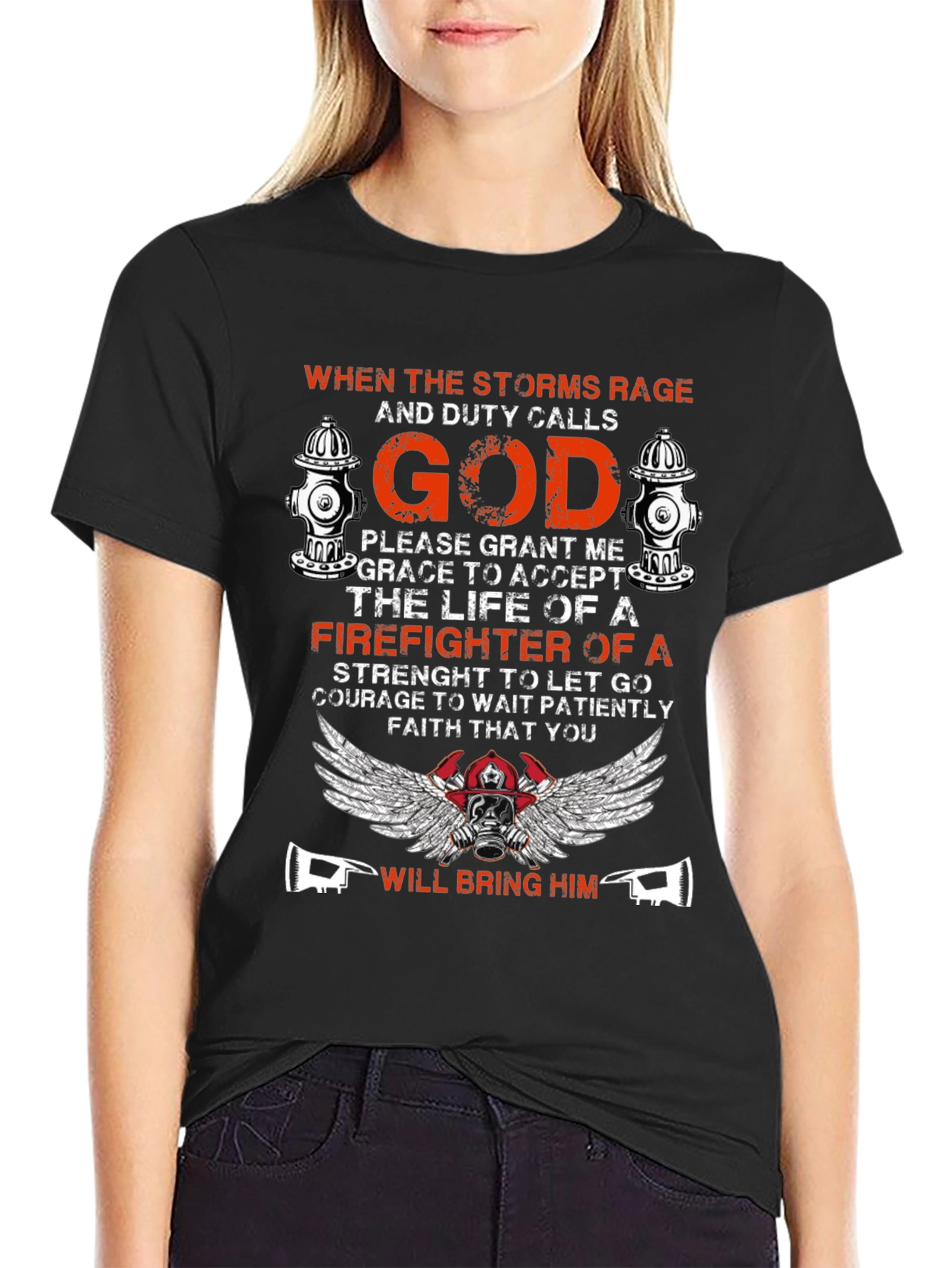 Firefighter God Graphic T-Shirt