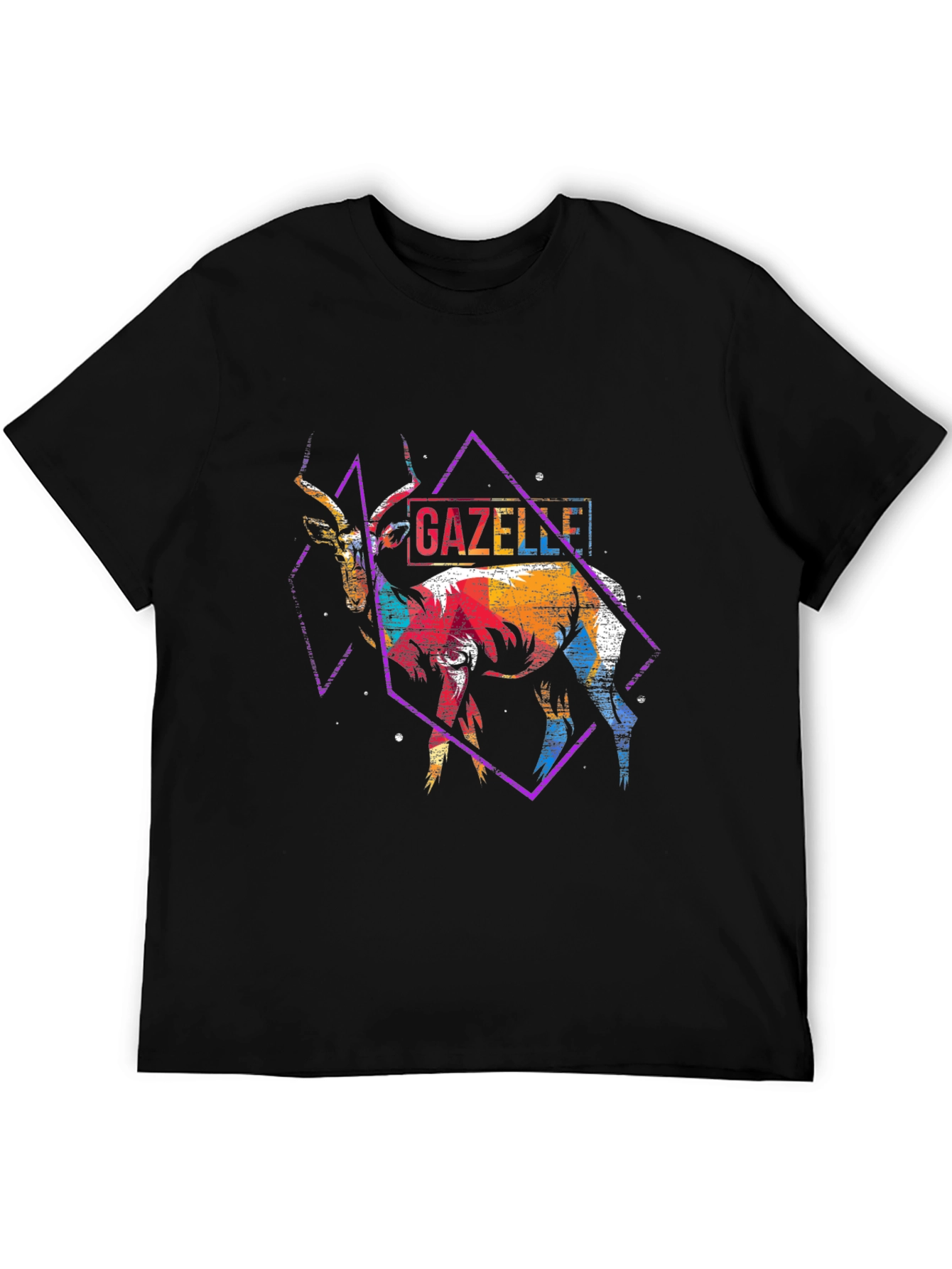 Gazelle Graphic Print Black T-Shirt