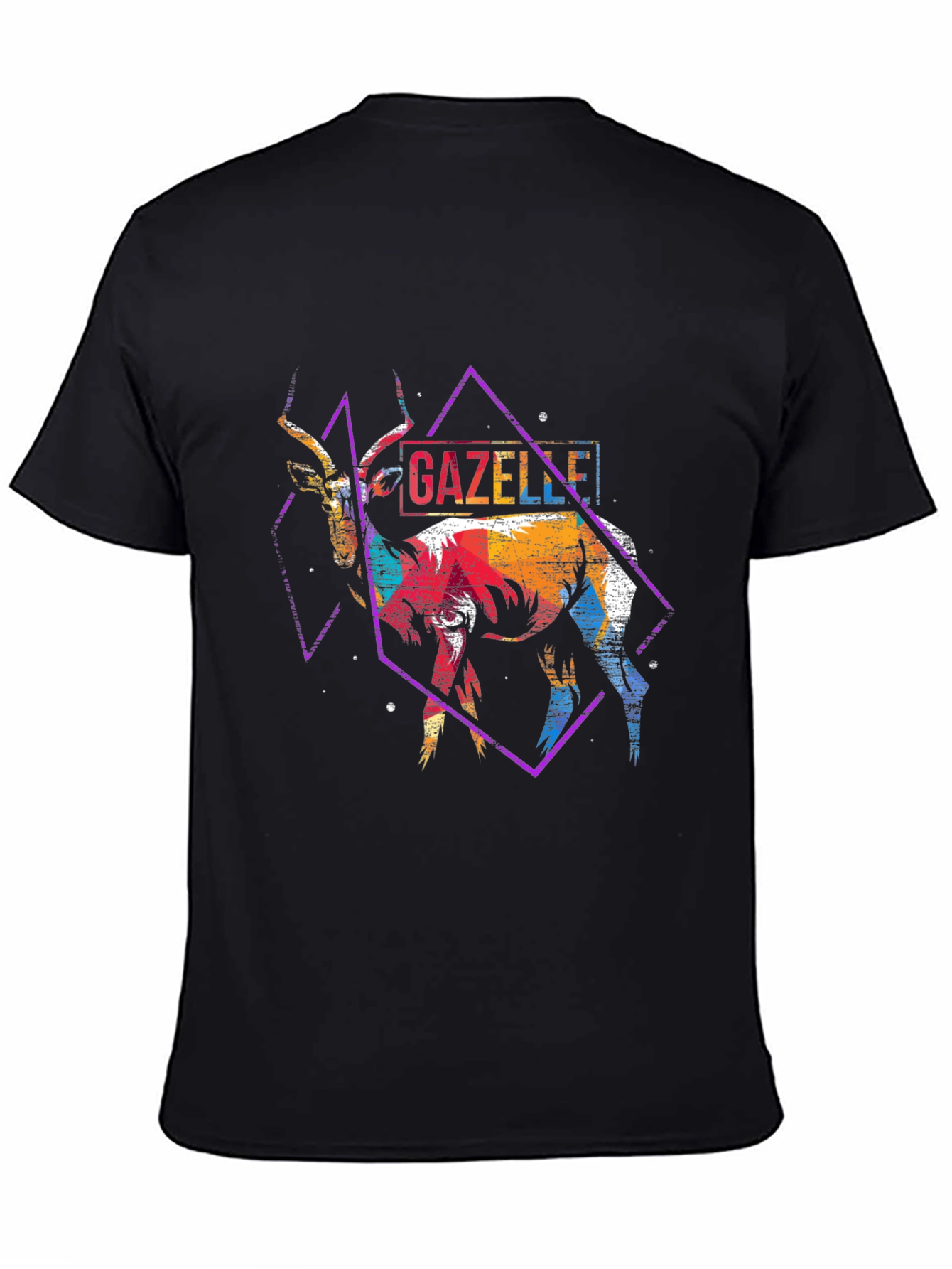 Gazelle Graphic Print Black T-Shirt