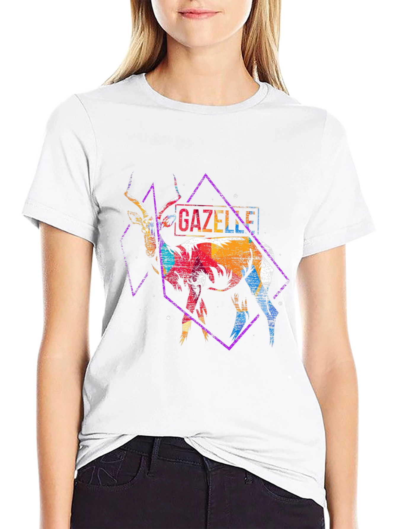 Gazelle Graphic Print Black T-Shirt