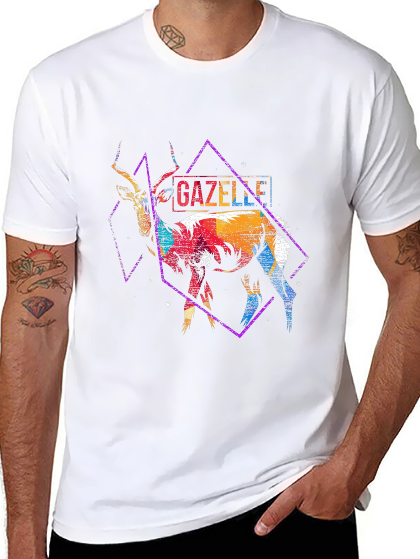Gazelle Graphic Print Black T-Shirt