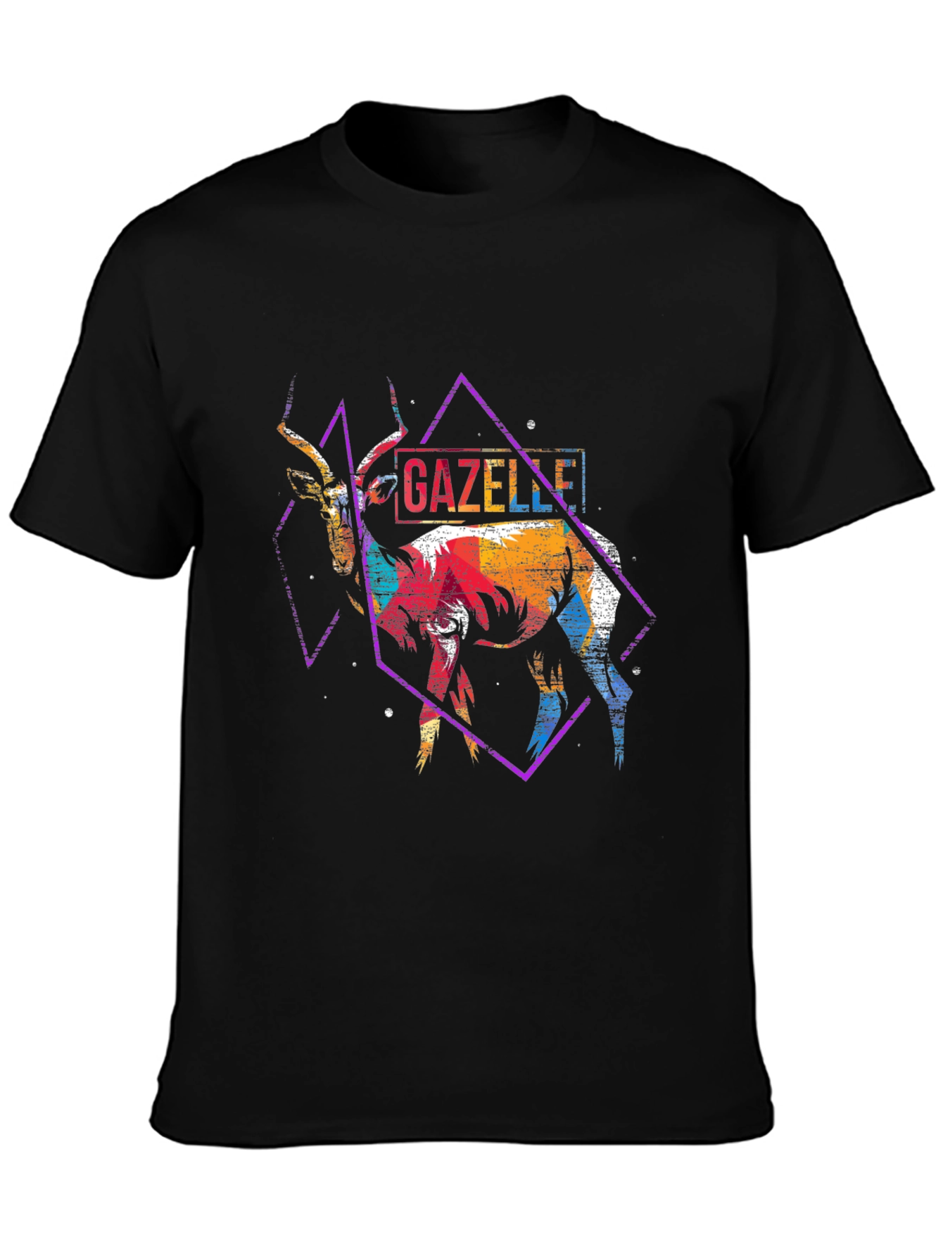 Gazelle Graphic Print Black T-Shirt