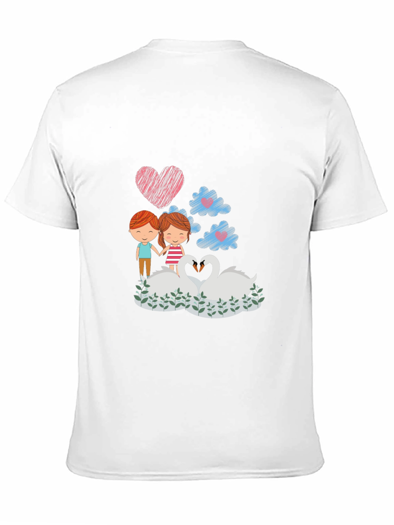 Romantic Swans Couple Graphic Tee