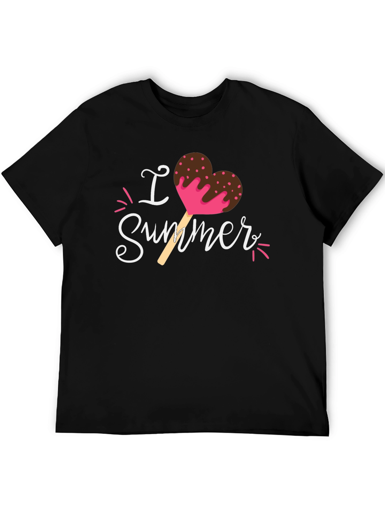 I Love Summer Heart Ice Cream Graphic T-Shirt