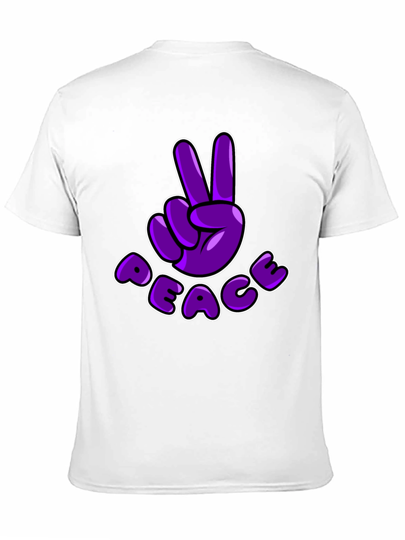 Peace Sign T-Shirt - Purple Cartoon Design