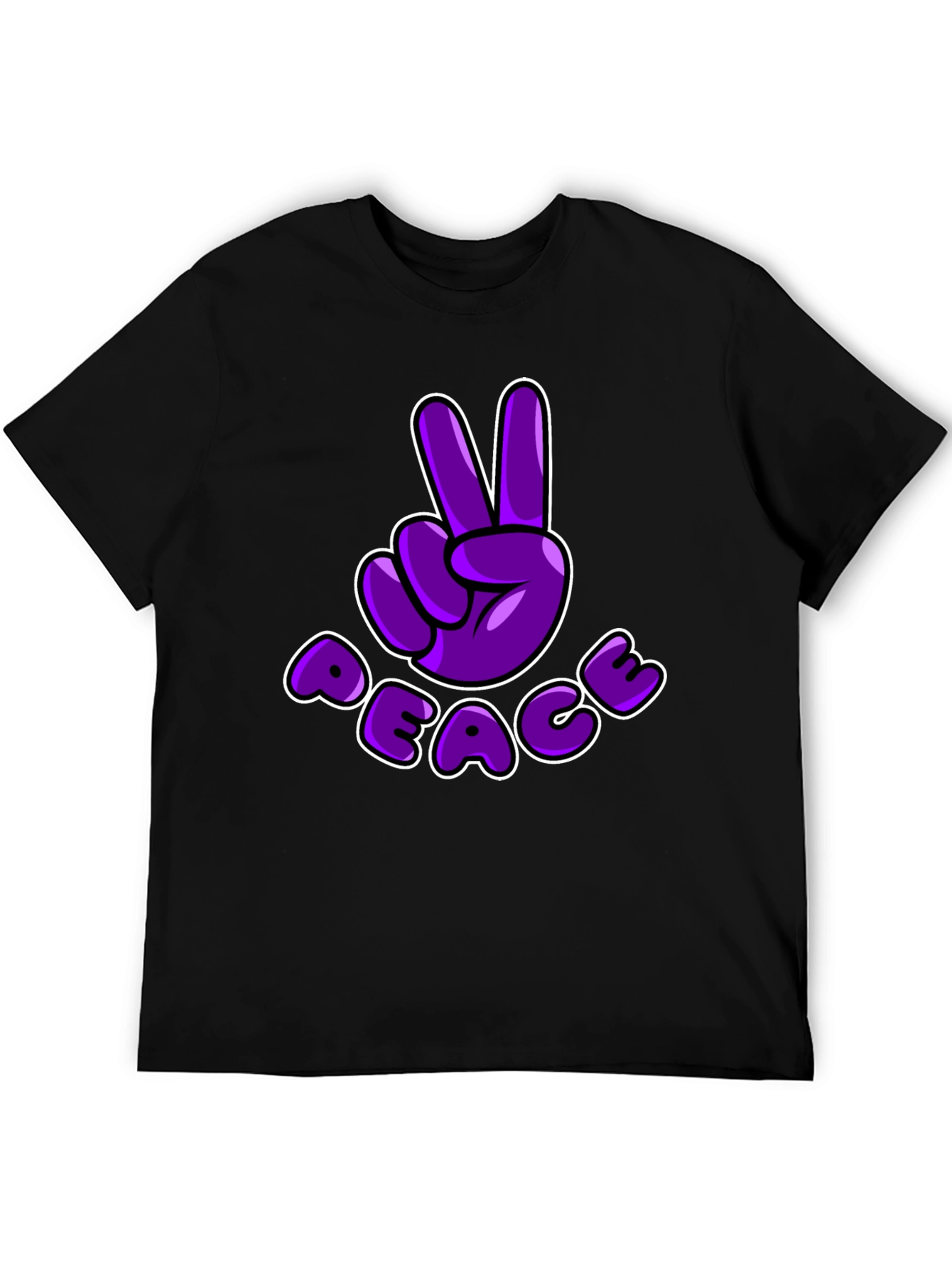 Peace Sign T-Shirt - Purple Cartoon Design