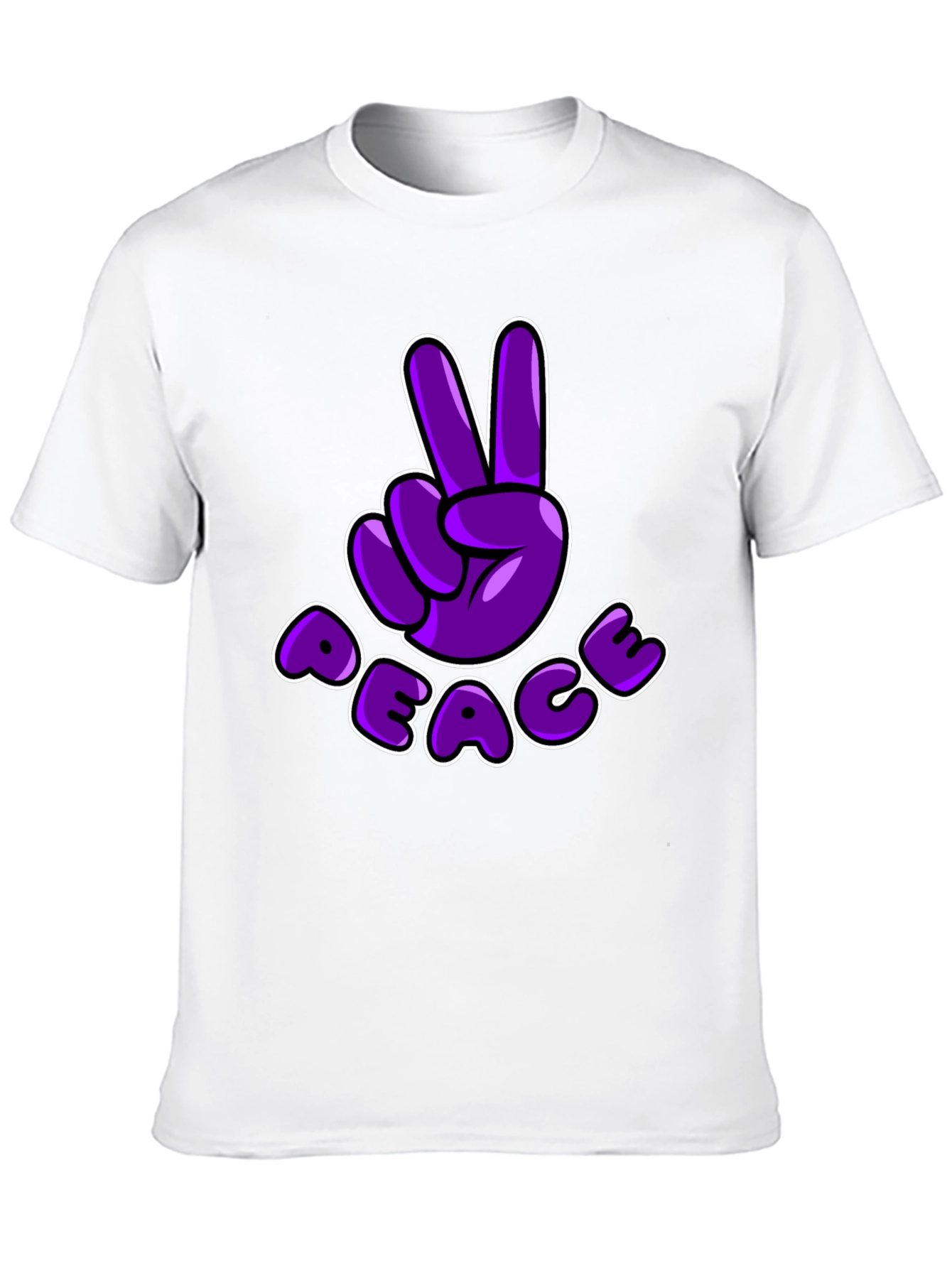 Peace Sign T-Shirt - Purple Cartoon Design