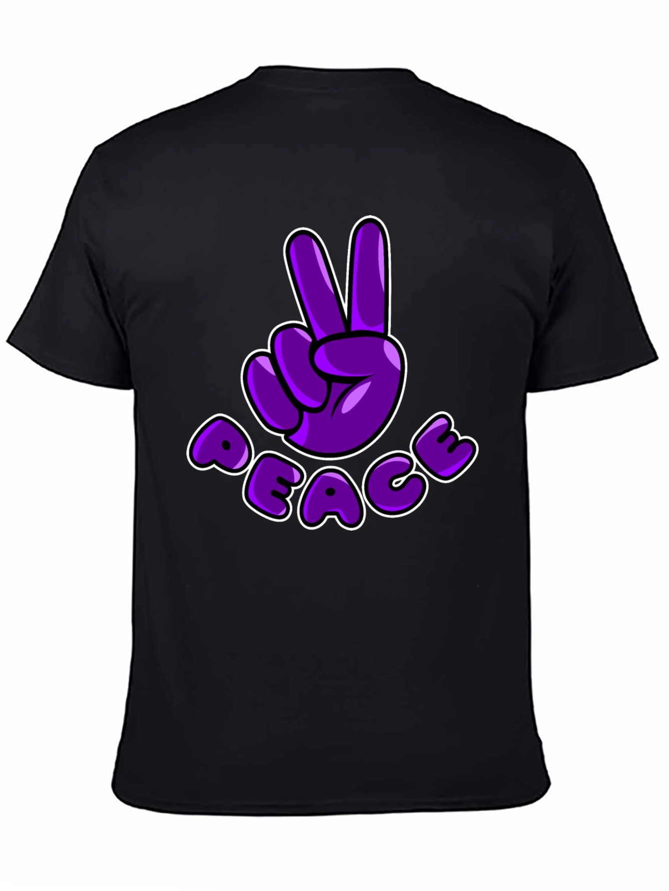 Peace Sign T-Shirt - Purple Cartoon Design