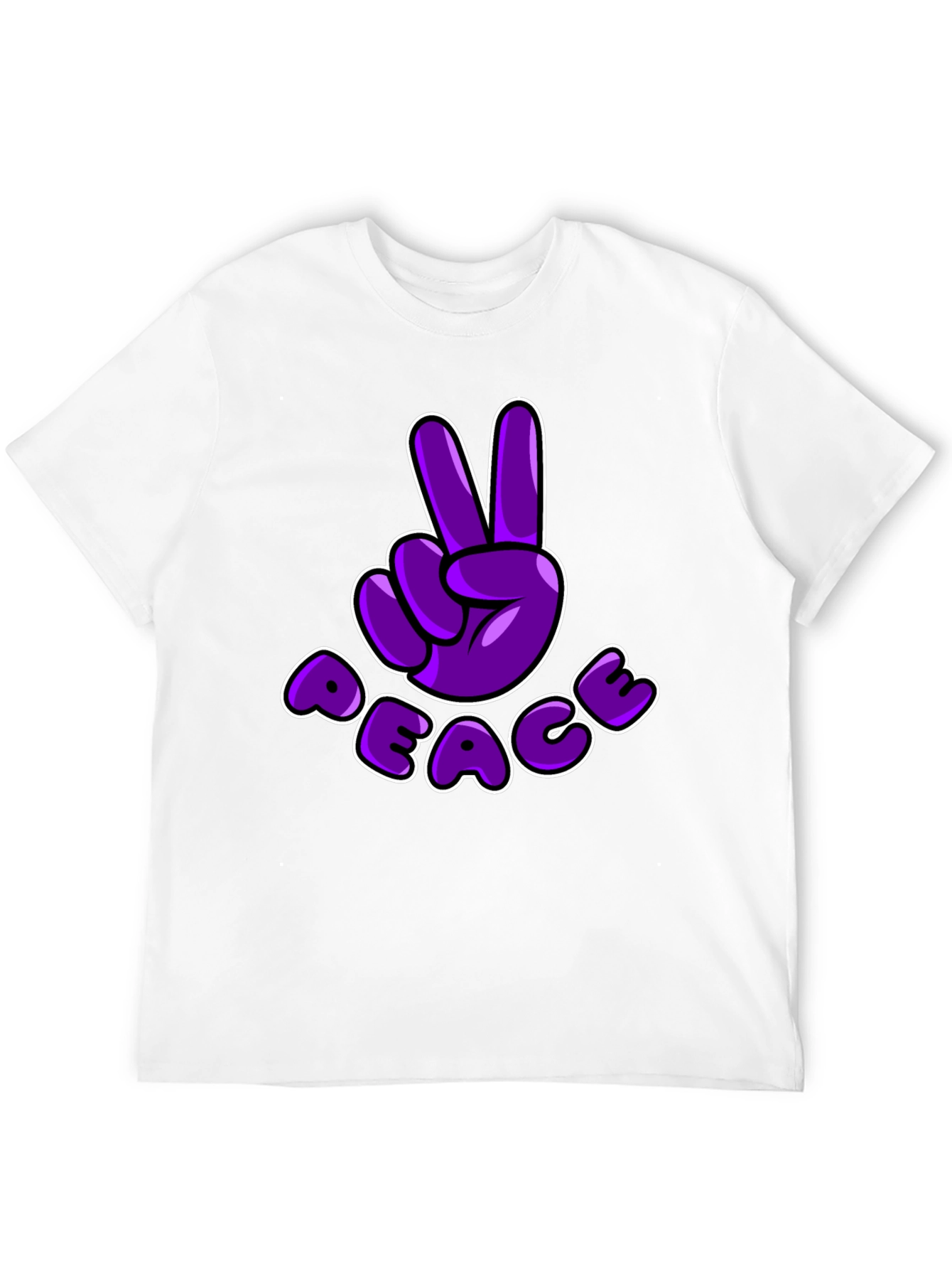 Peace Sign T-Shirt - Purple Cartoon Design
