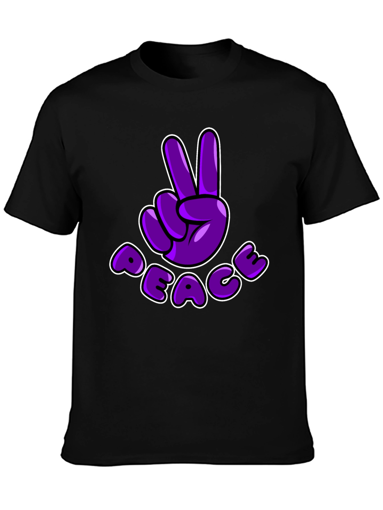 Peace Sign T-Shirt - Purple Cartoon Design