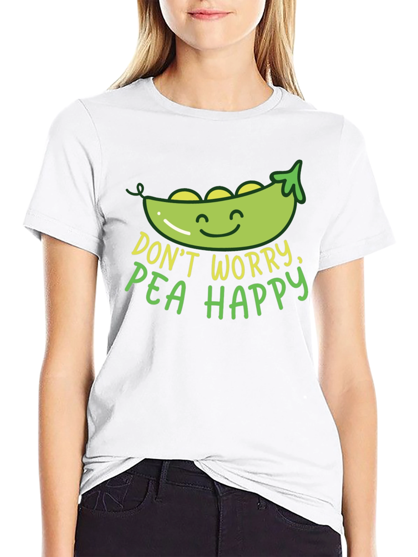 Dont Worry Pea Happy Graphic T-Shirt