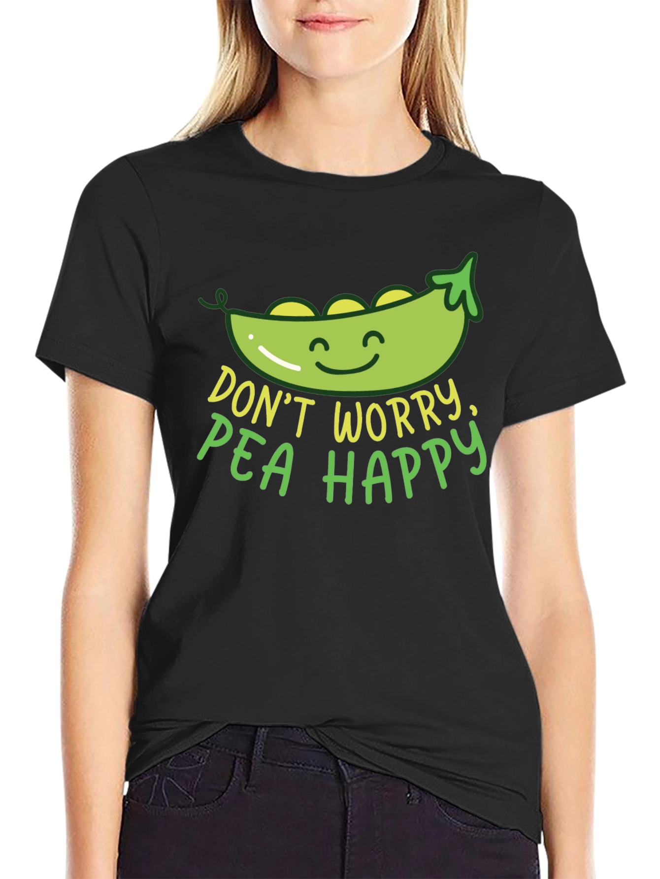 Dont Worry Pea Happy Graphic T-Shirt