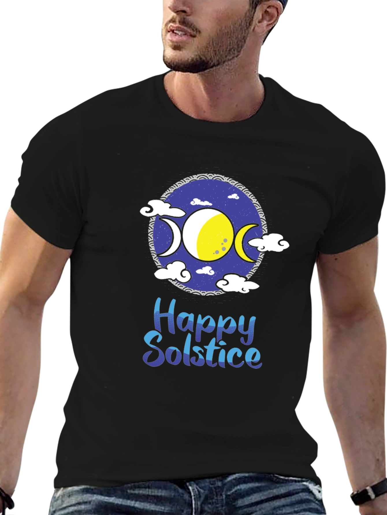 Happy Solstice Graphic T-Shirt - Black