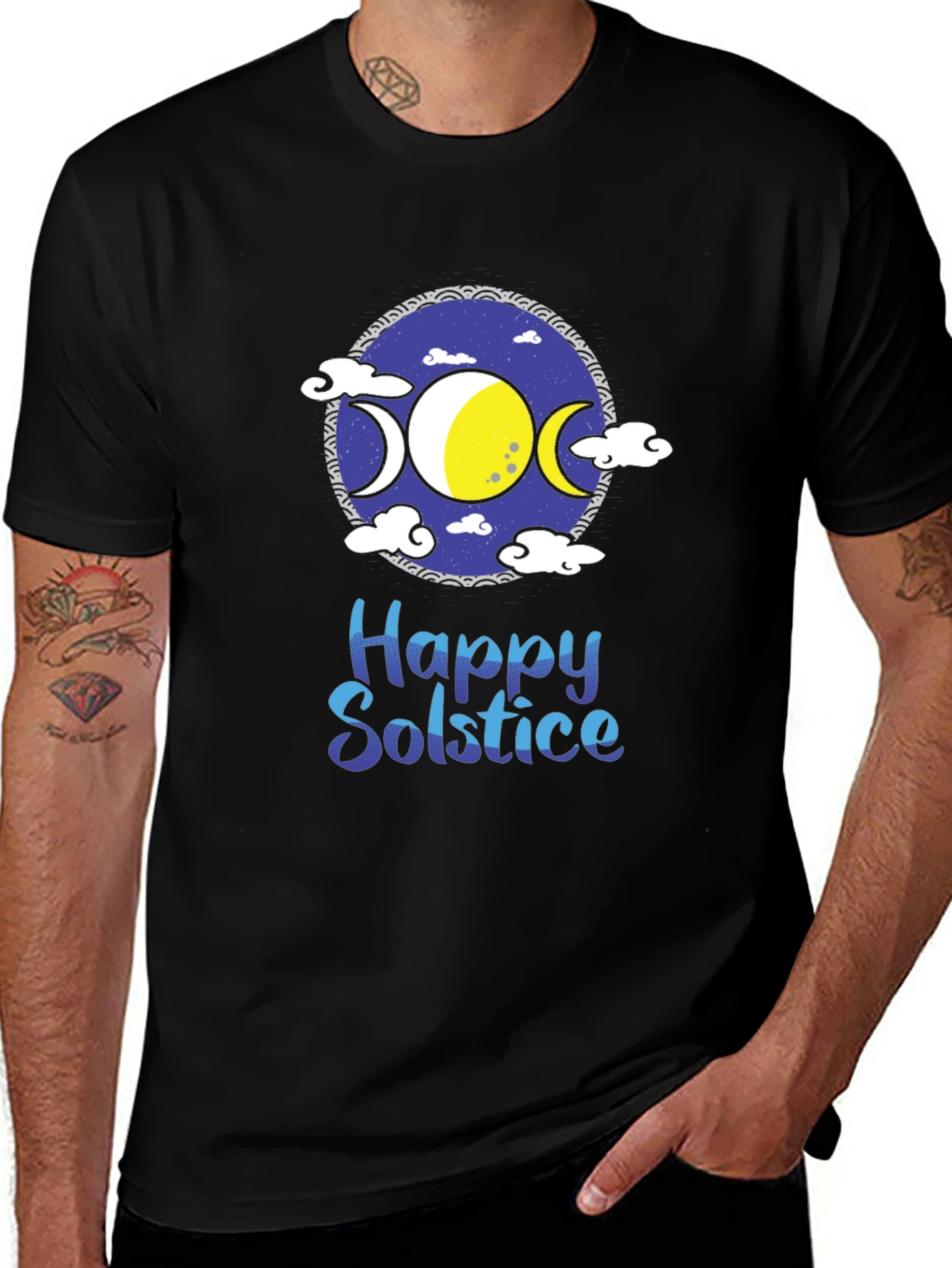 Happy Solstice Graphic T-Shirt - Black