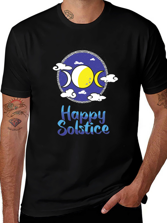 Happy Solstice Graphic T-Shirt - Black