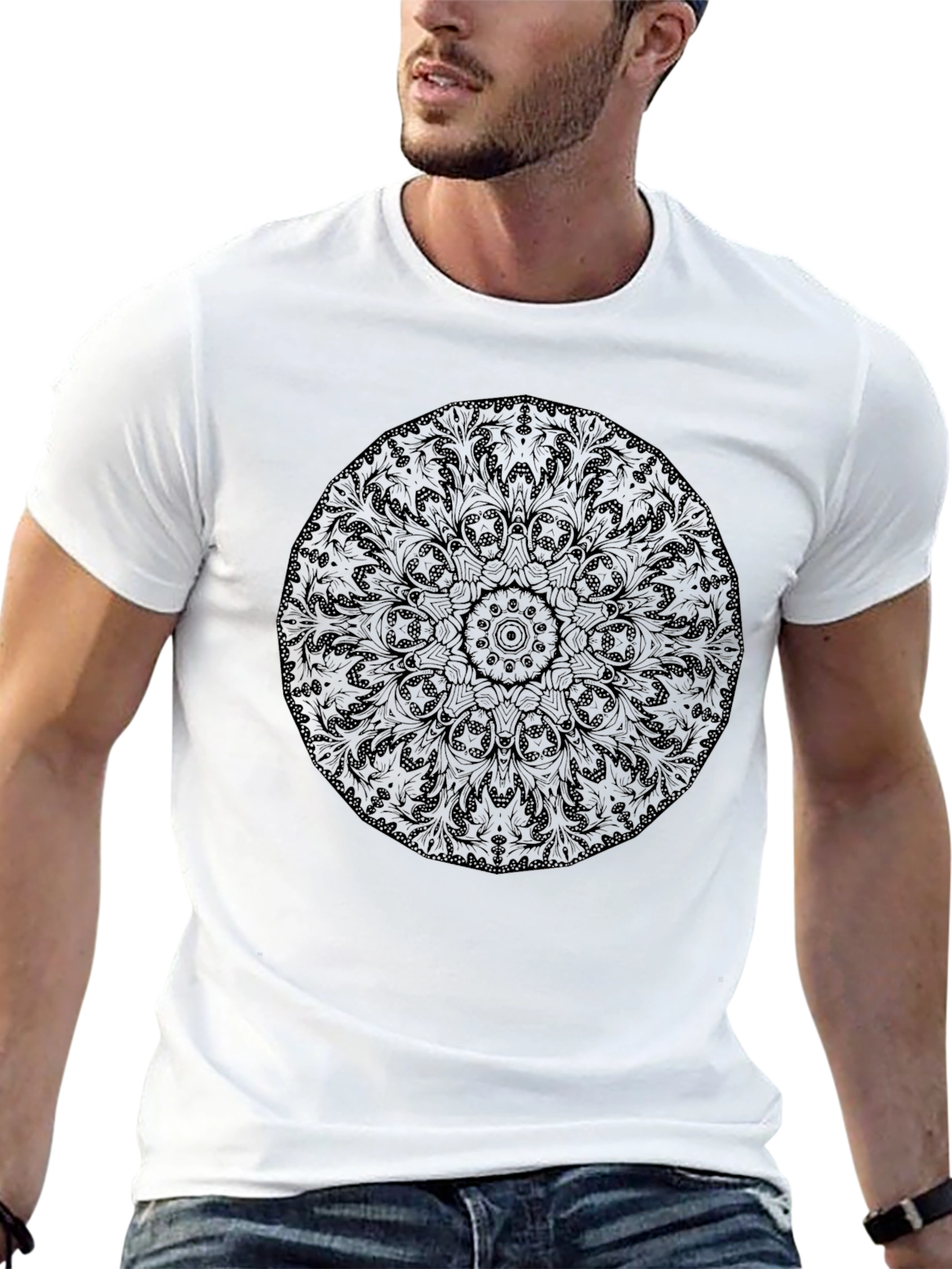 Black Mandala Graphic Tee - Mens