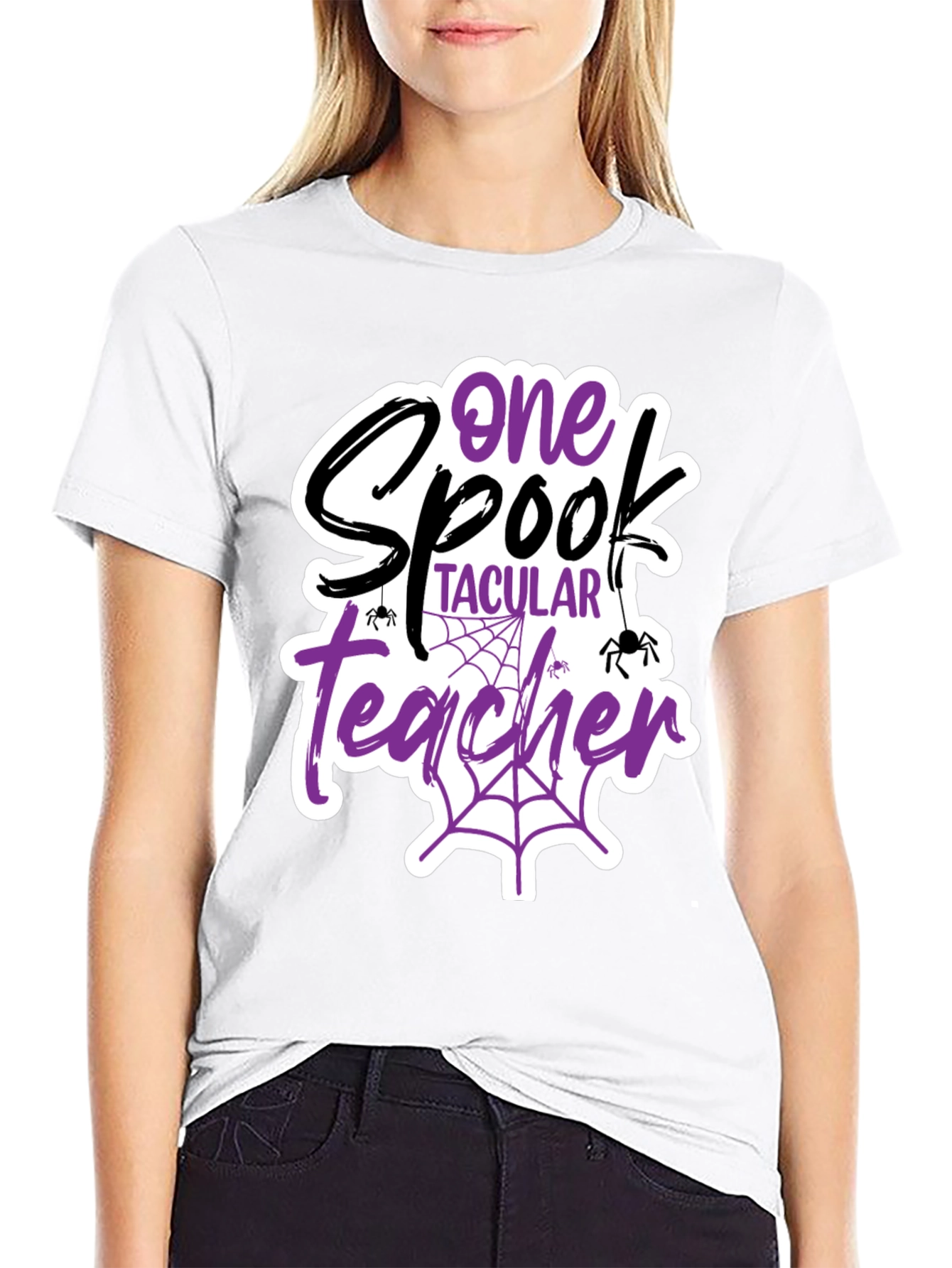 One Spooktacular Teacher Halloween Graphic T-Shirt