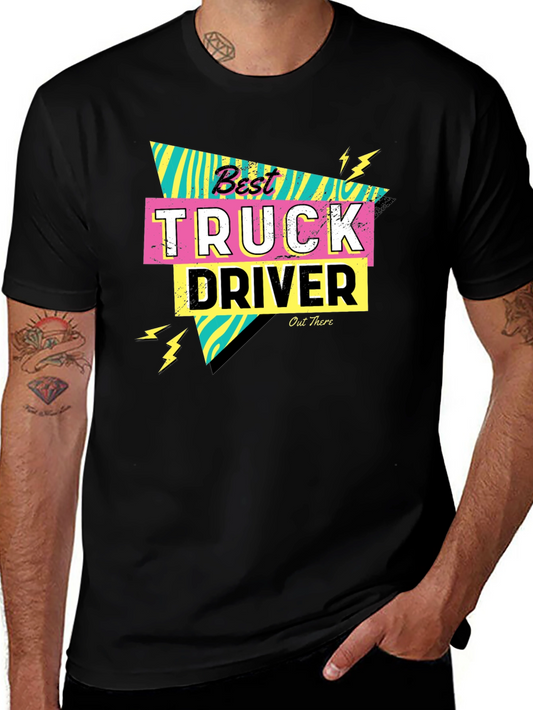 Best Truck Driver Graphic Tee - Retro 80s Style