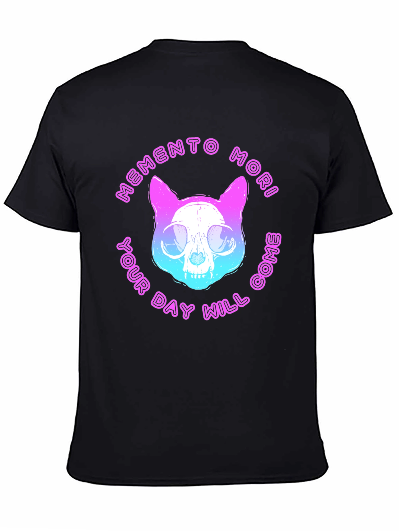 Memento Mori Cat Skull Graphic T-Shirt