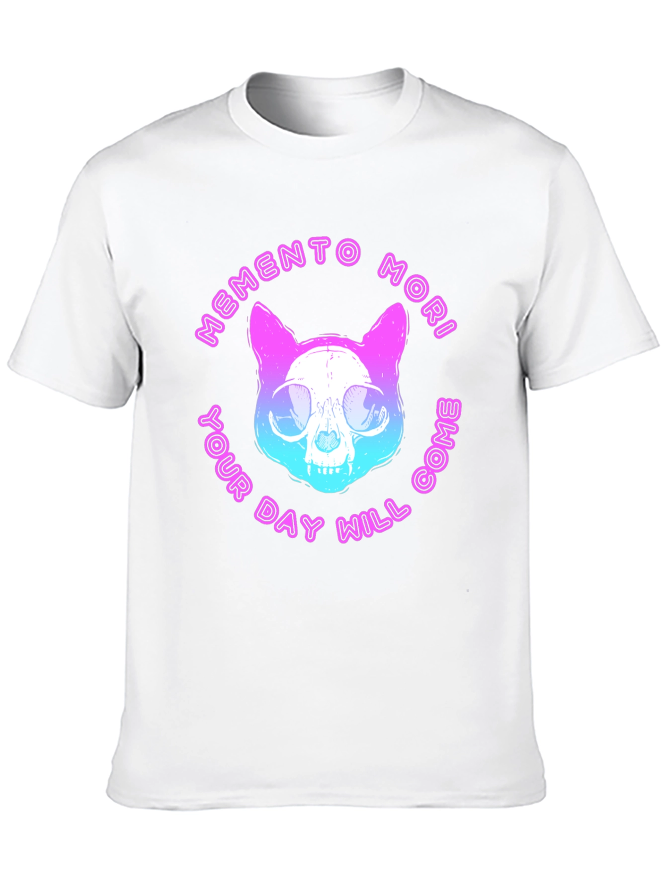 Memento Mori Cat Skull Graphic T-Shirt