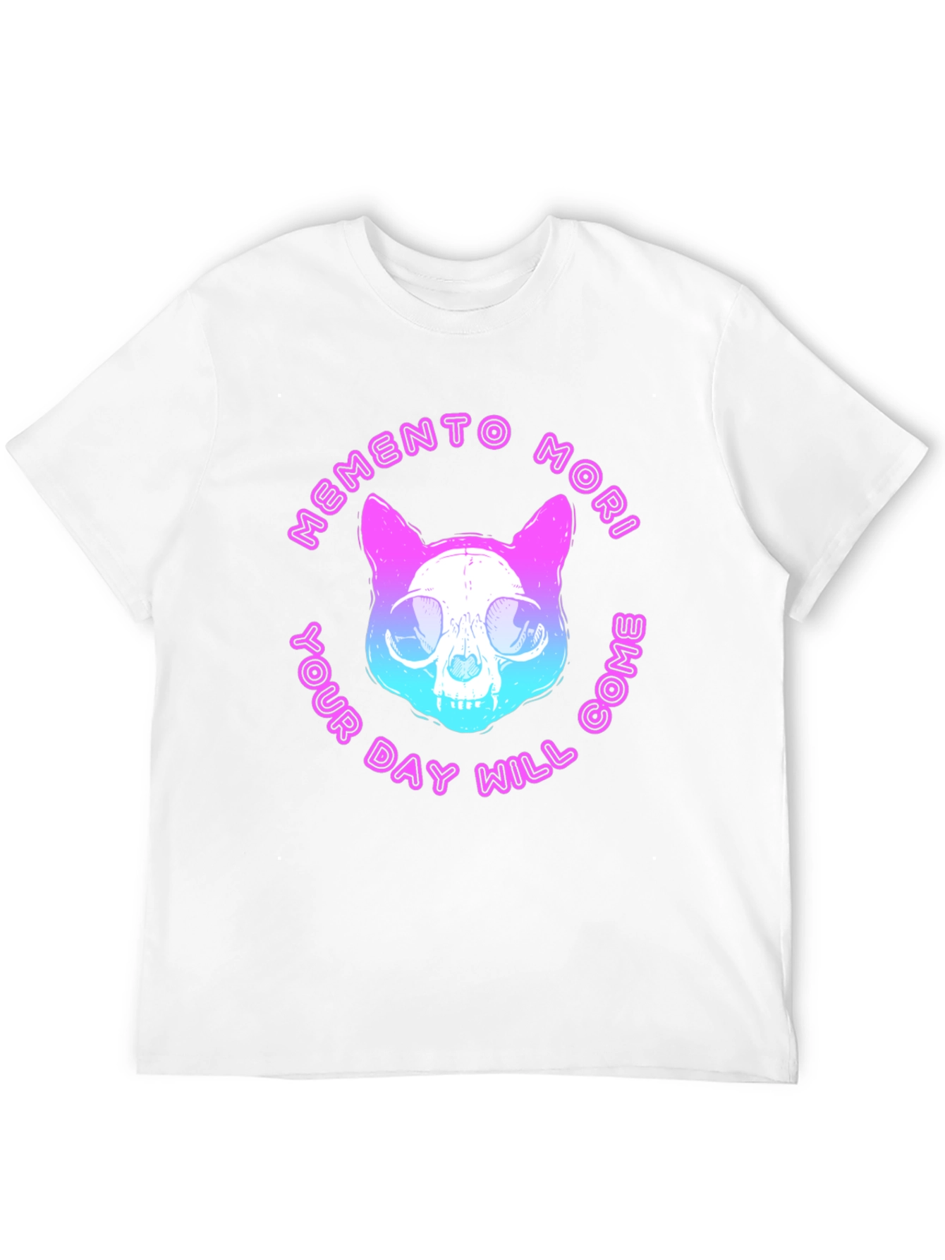 Memento Mori Cat Skull Graphic T-Shirt