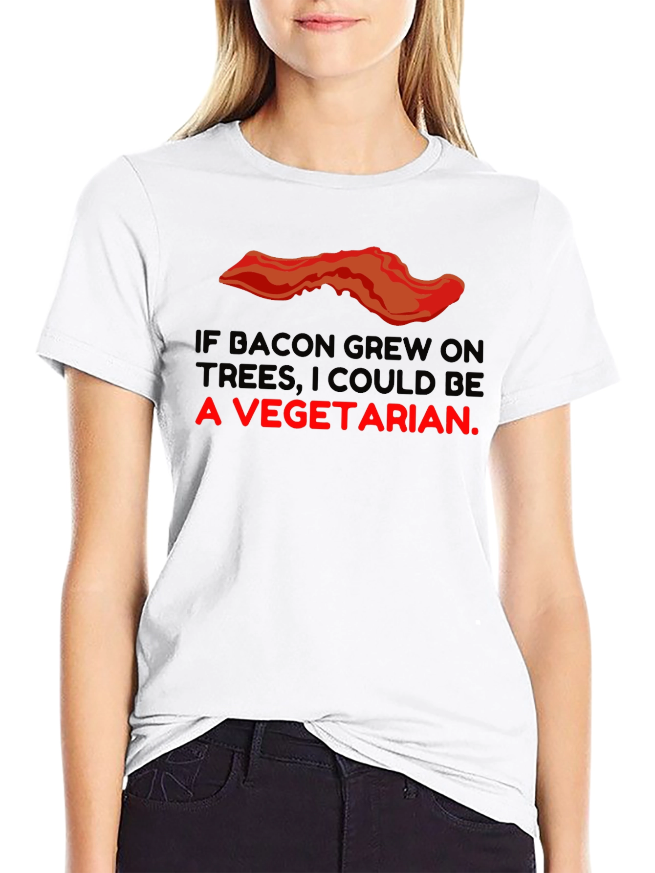 Bacon Trees Vegetarian Graphic T-Shirt